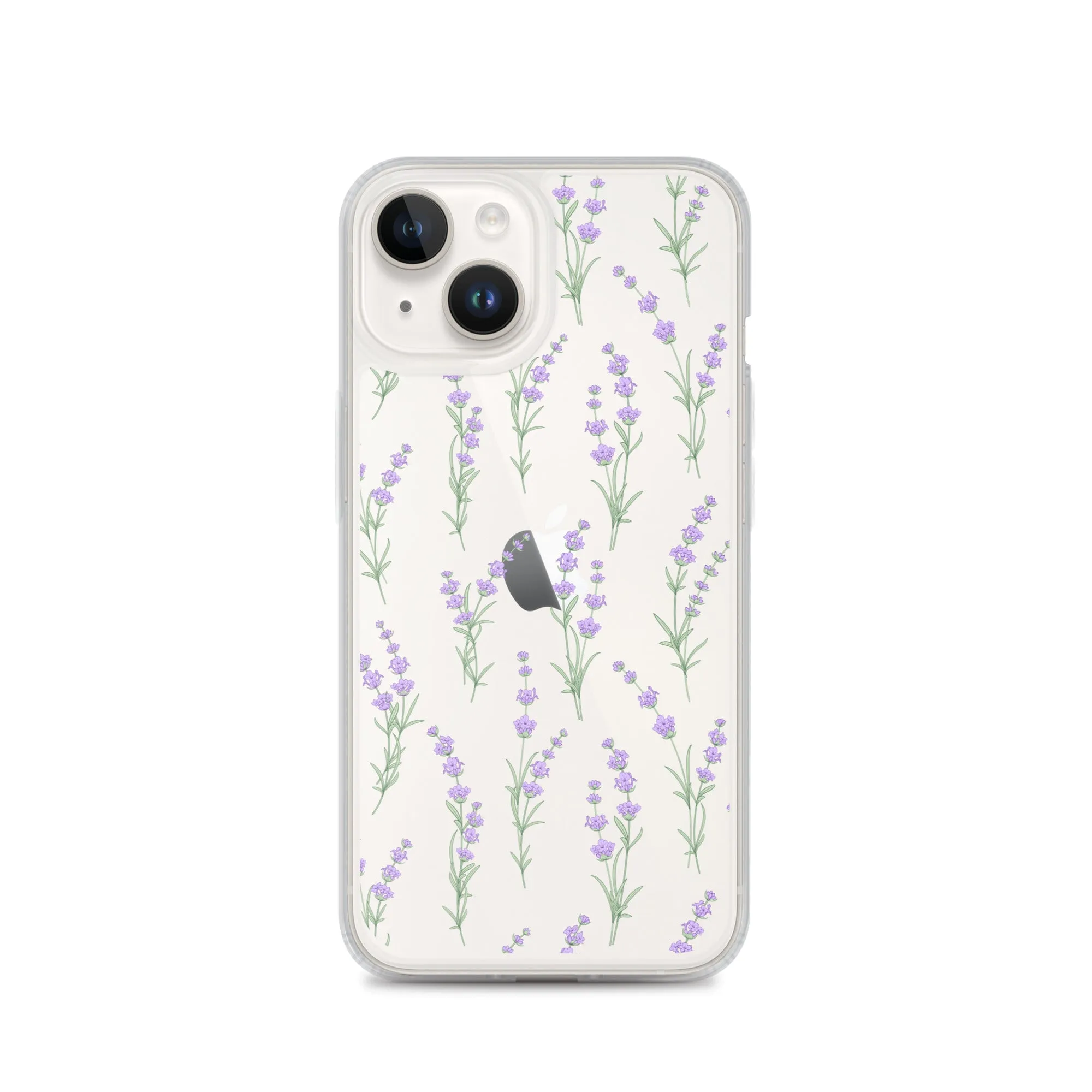 Clear Lavender Phone Case, Flower iPhone 14 13 Pro Max Print Cute Purple Aesthetic iPhone 12 11 Mini SE 2020 XS Max XR X 8 7 Plus Cover