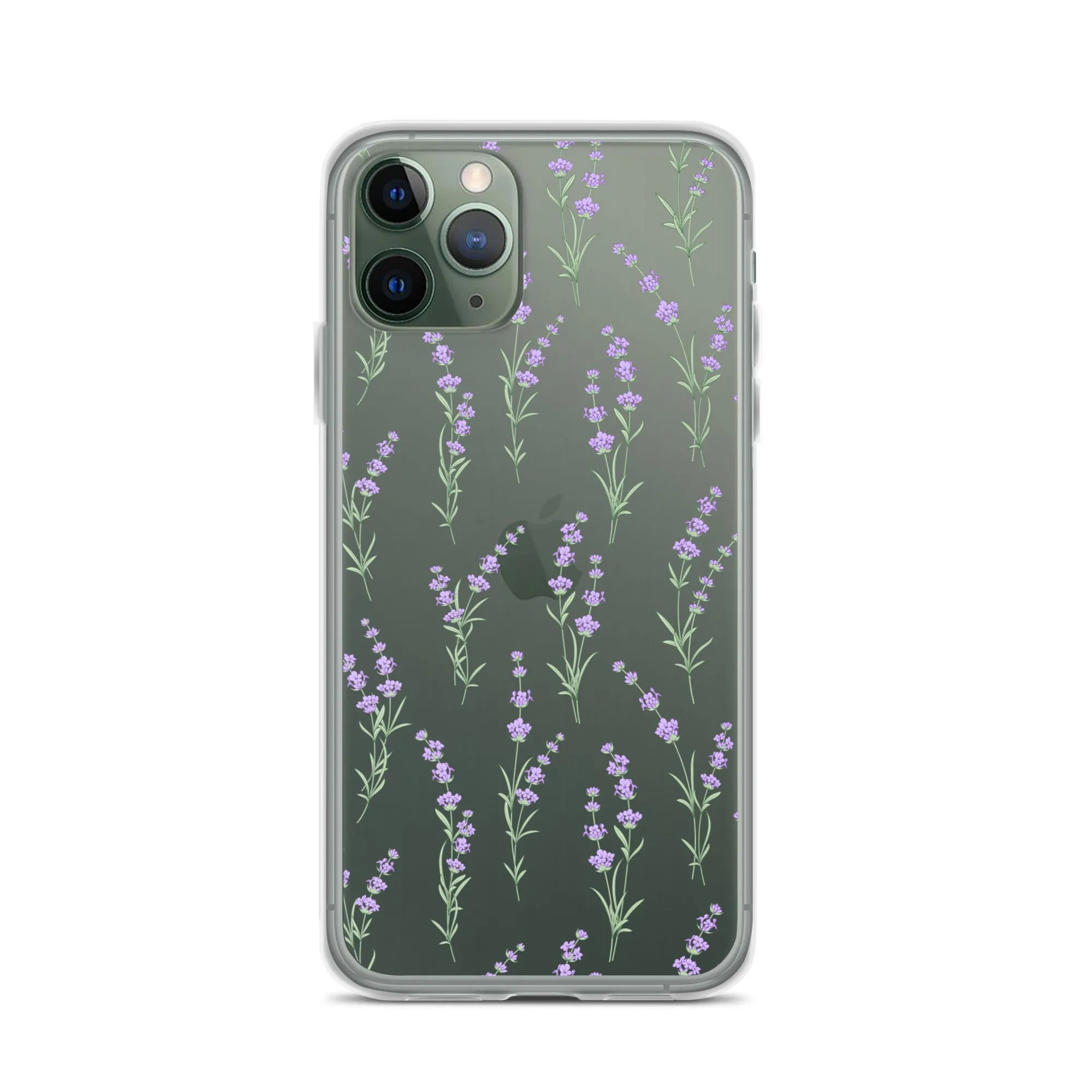 Clear Lavender Phone Case, Flower iPhone 14 13 Pro Max Print Cute Purple Aesthetic iPhone 12 11 Mini SE 2020 XS Max XR X 8 7 Plus Cover