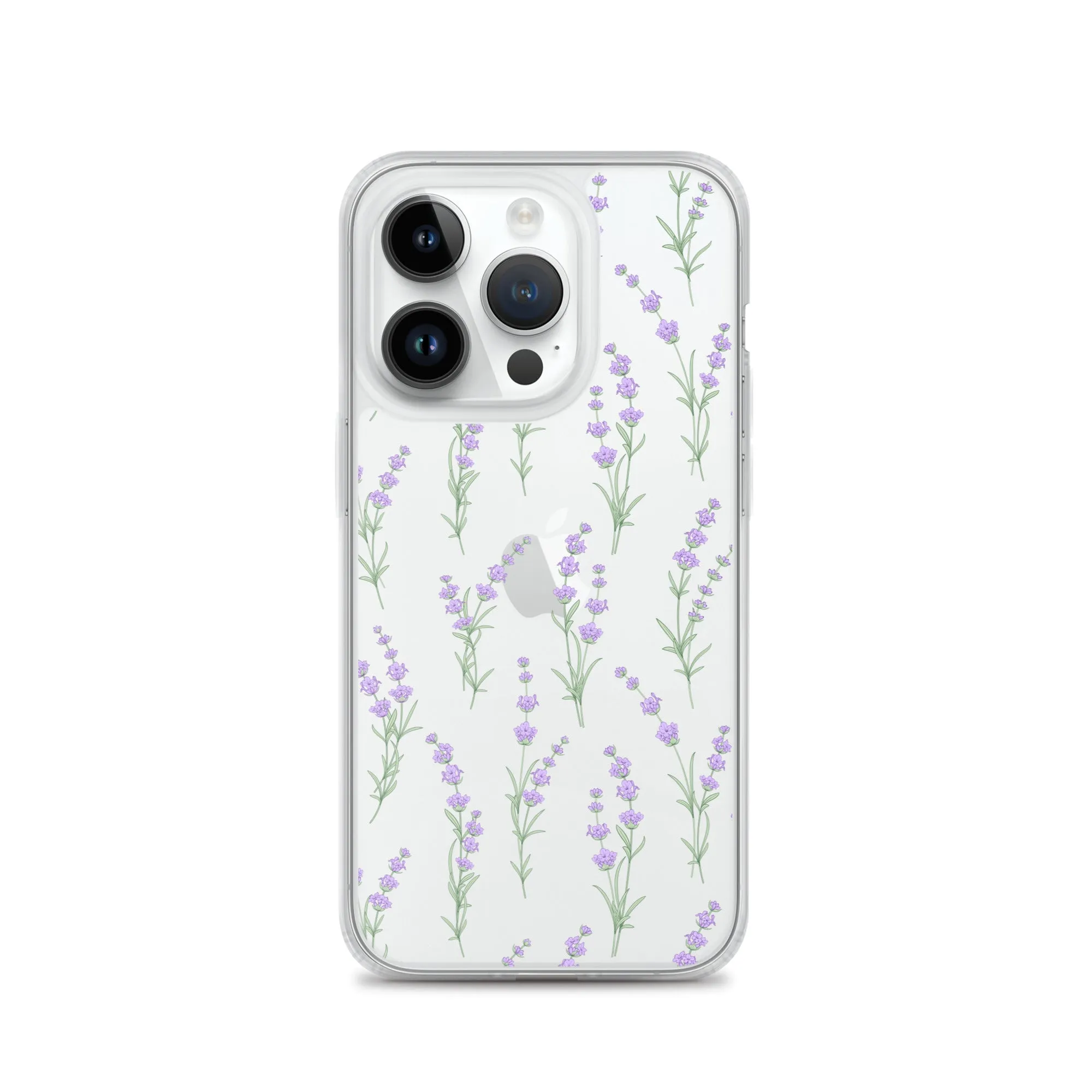 Clear Lavender Phone Case, Flower iPhone 14 13 Pro Max Print Cute Purple Aesthetic iPhone 12 11 Mini SE 2020 XS Max XR X 8 7 Plus Cover