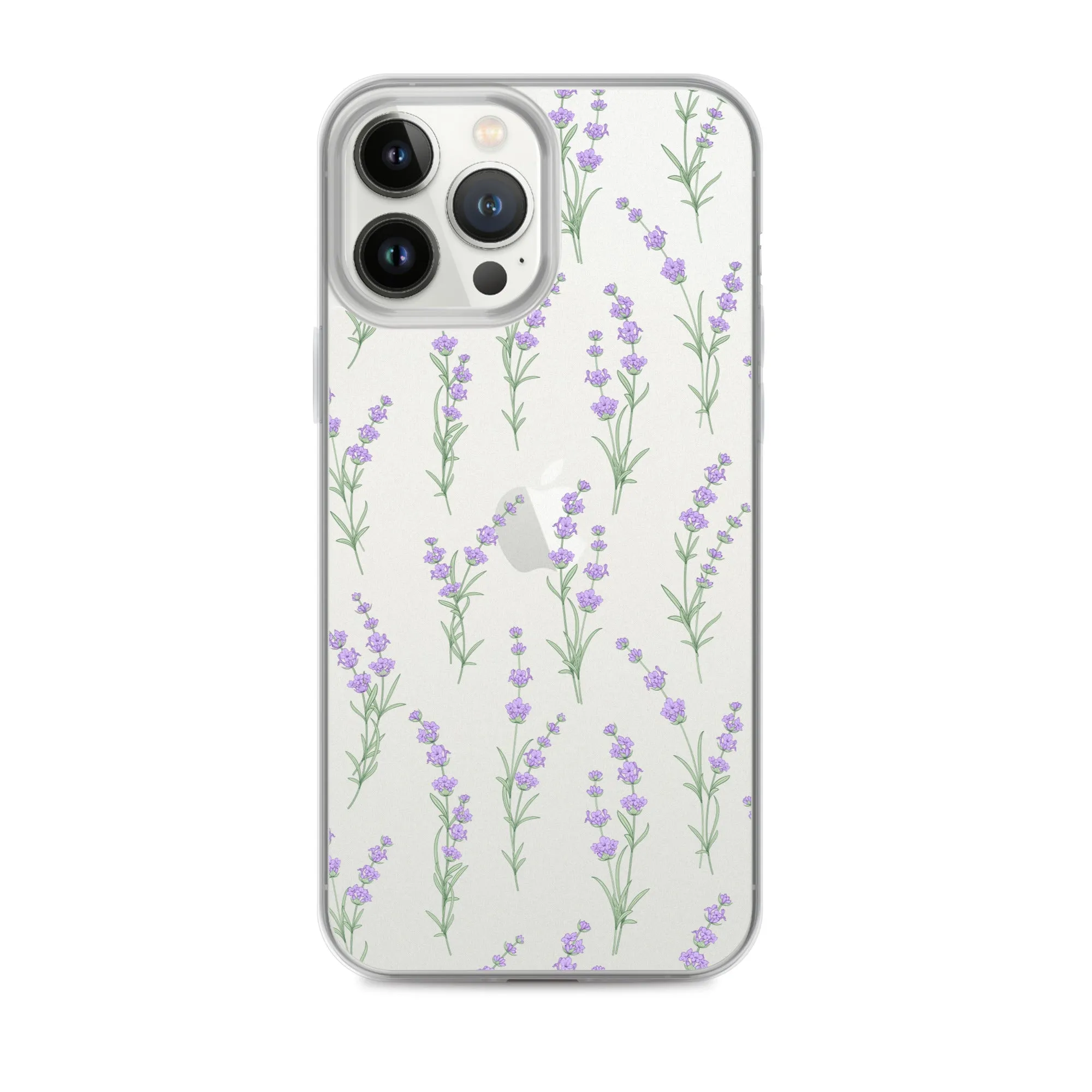 Clear Lavender Phone Case, Flower iPhone 14 13 Pro Max Print Cute Purple Aesthetic iPhone 12 11 Mini SE 2020 XS Max XR X 8 7 Plus Cover