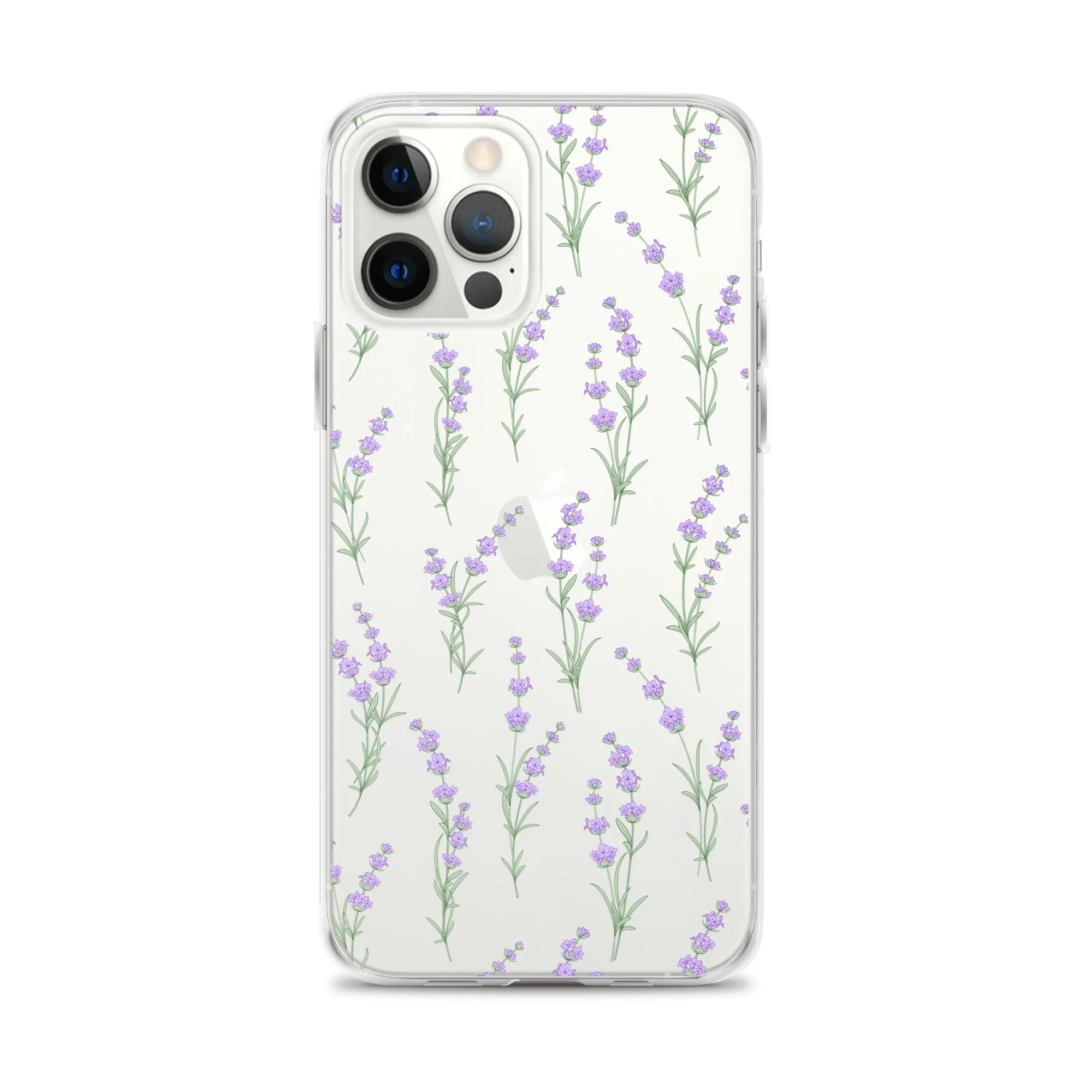 Clear Lavender Phone Case, Flower iPhone 14 13 Pro Max Print Cute Purple Aesthetic iPhone 12 11 Mini SE 2020 XS Max XR X 8 7 Plus Cover