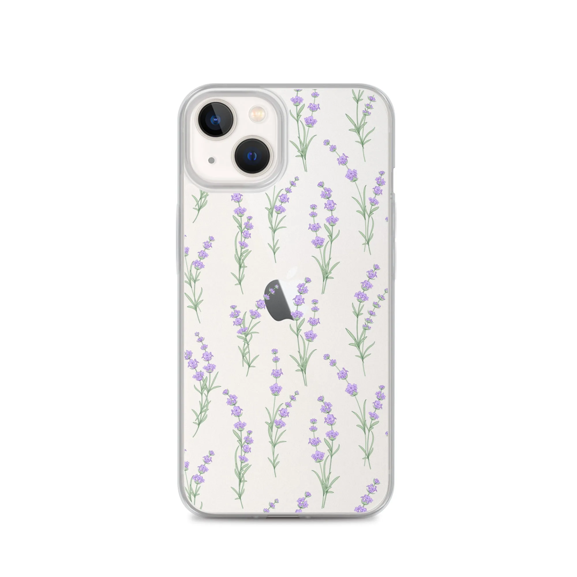 Clear Lavender Phone Case, Flower iPhone 14 13 Pro Max Print Cute Purple Aesthetic iPhone 12 11 Mini SE 2020 XS Max XR X 8 7 Plus Cover