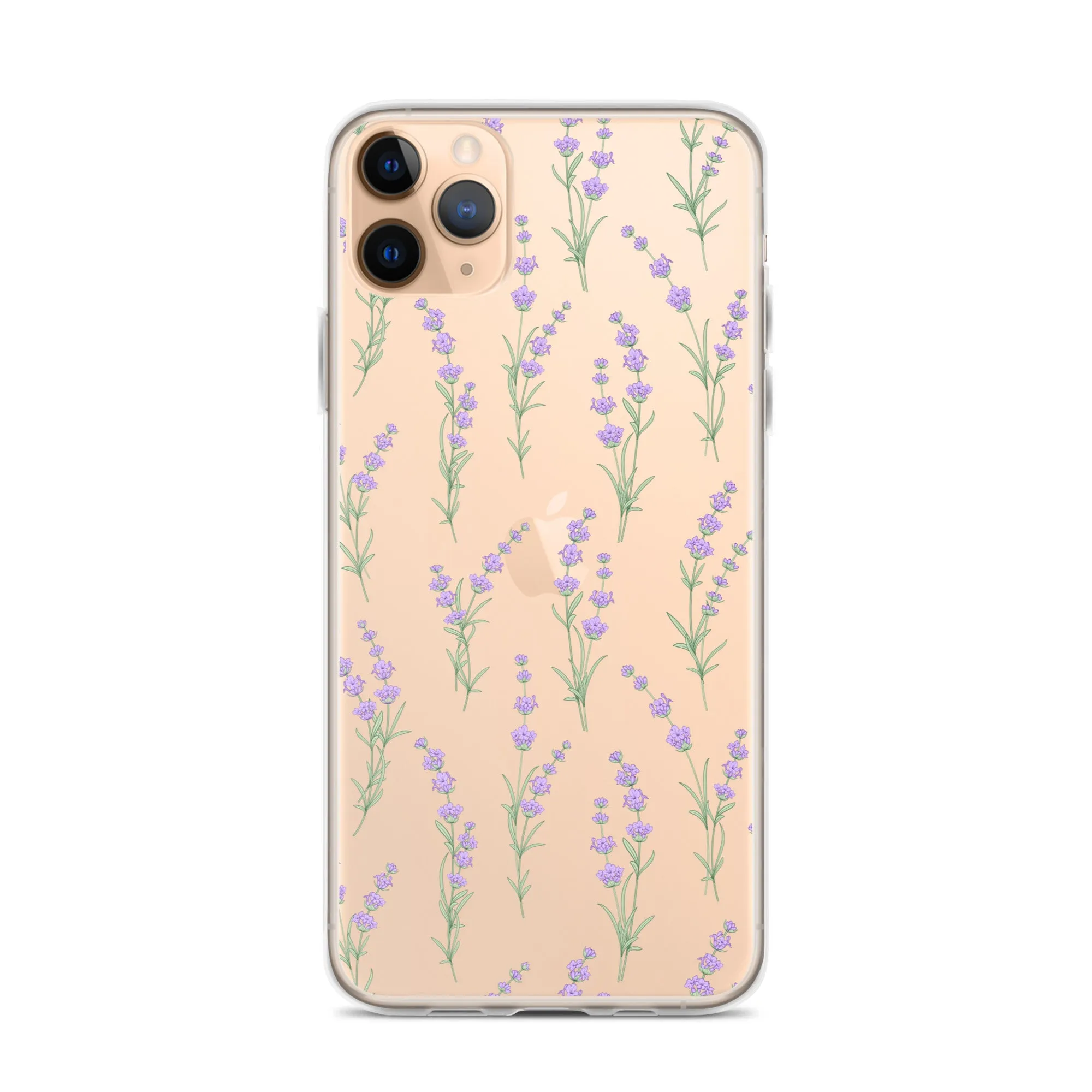 Clear Lavender Phone Case, Flower iPhone 14 13 Pro Max Print Cute Purple Aesthetic iPhone 12 11 Mini SE 2020 XS Max XR X 8 7 Plus Cover