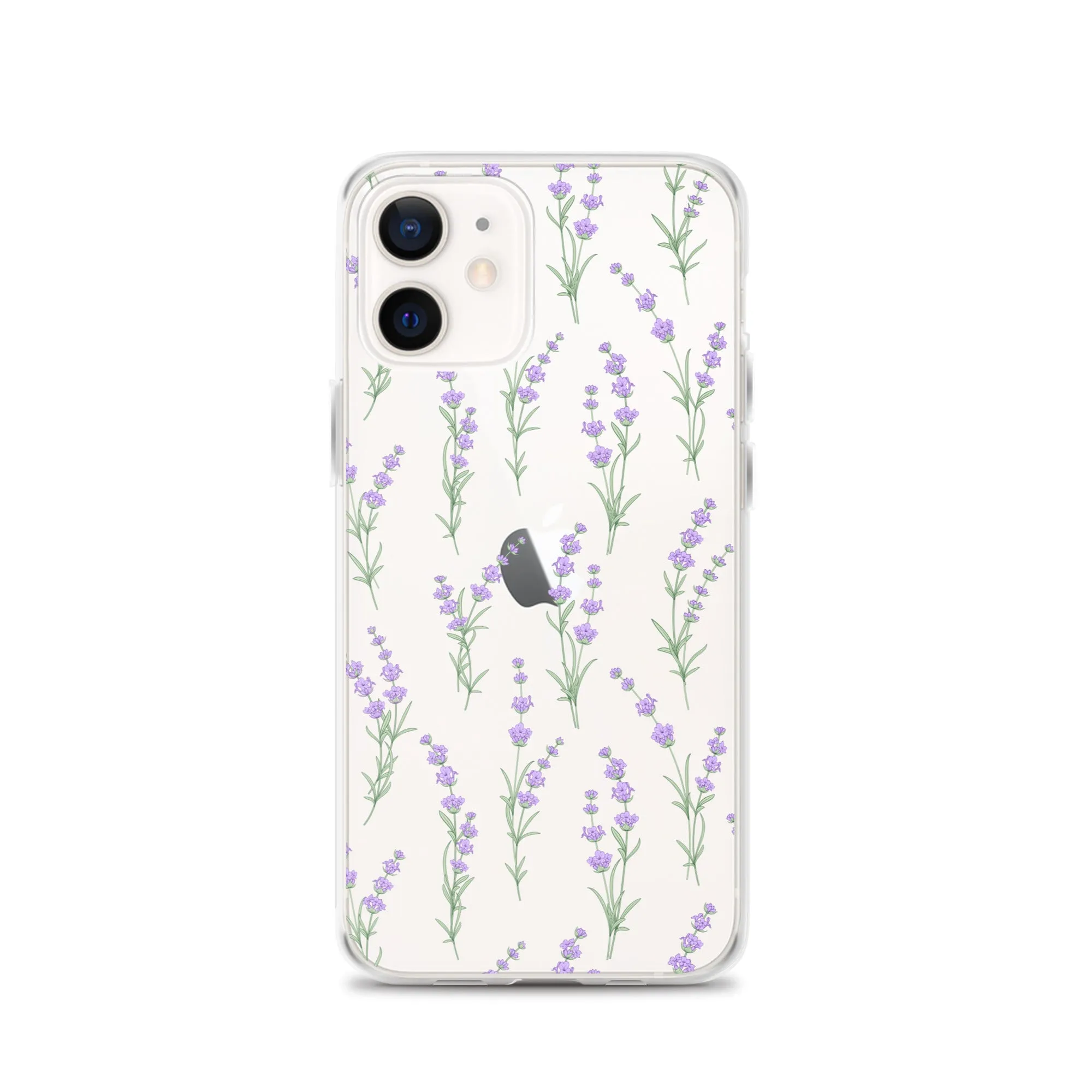 Clear Lavender Phone Case, Flower iPhone 14 13 Pro Max Print Cute Purple Aesthetic iPhone 12 11 Mini SE 2020 XS Max XR X 8 7 Plus Cover