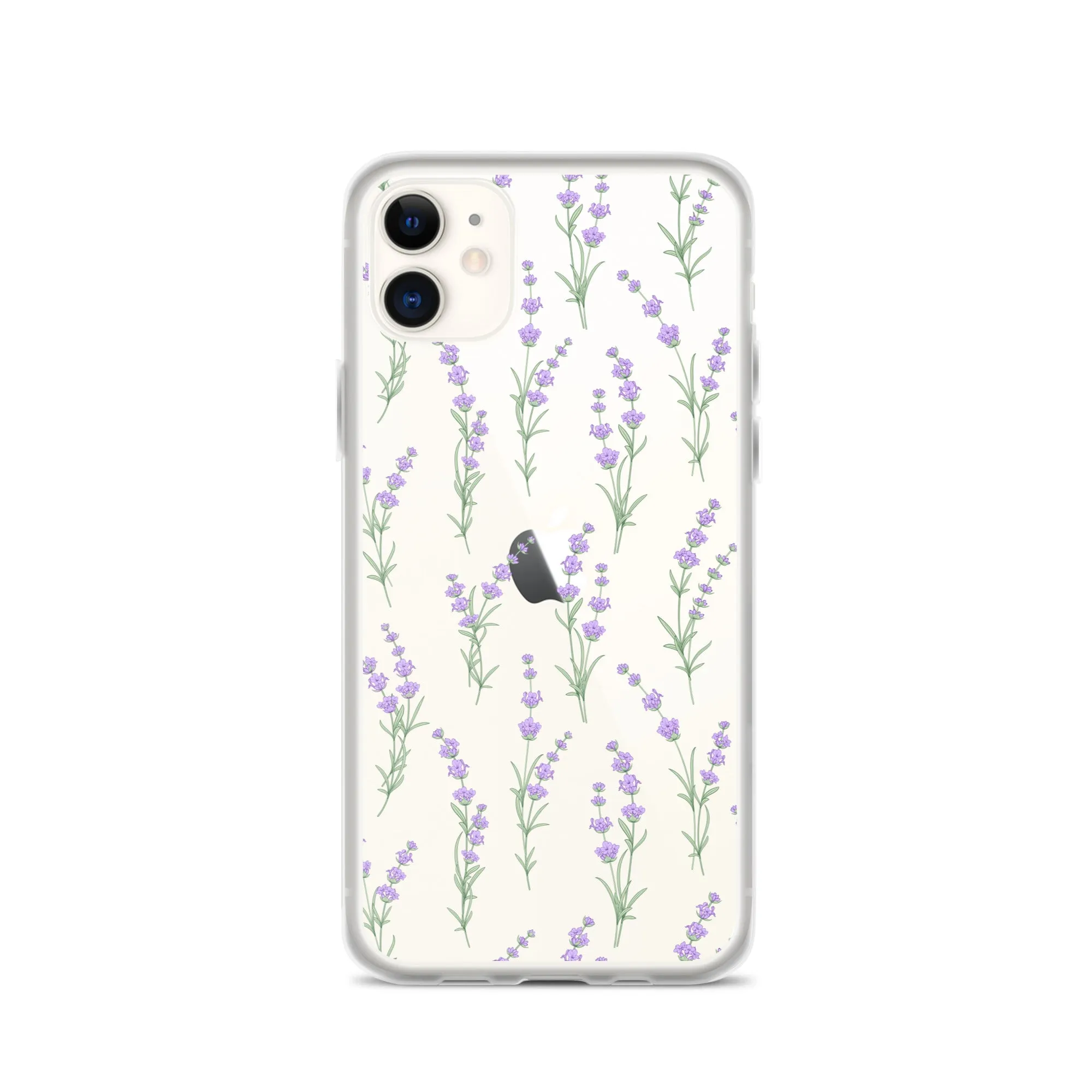 Clear Lavender Phone Case, Flower iPhone 14 13 Pro Max Print Cute Purple Aesthetic iPhone 12 11 Mini SE 2020 XS Max XR X 8 7 Plus Cover