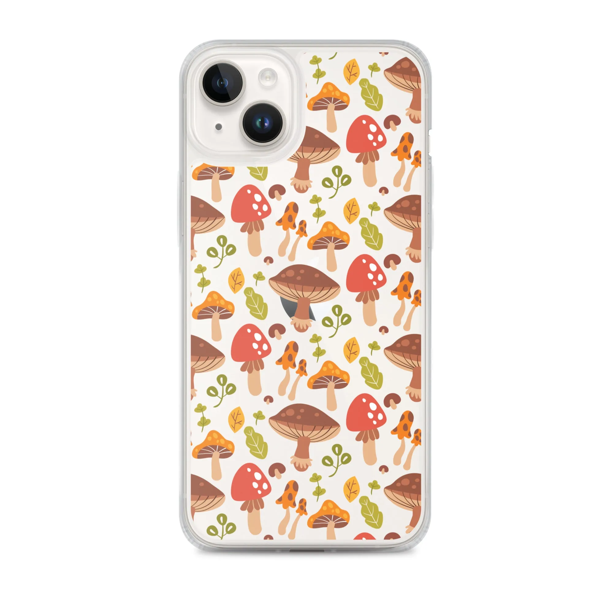 Clear Mushroom iPhone 14 Pro Max Case, Transparent Cute Aesthetic iPhone 13 12 11 Mini SE 2020 XS Max XR X 8 7 Plus Cell Phone Cover