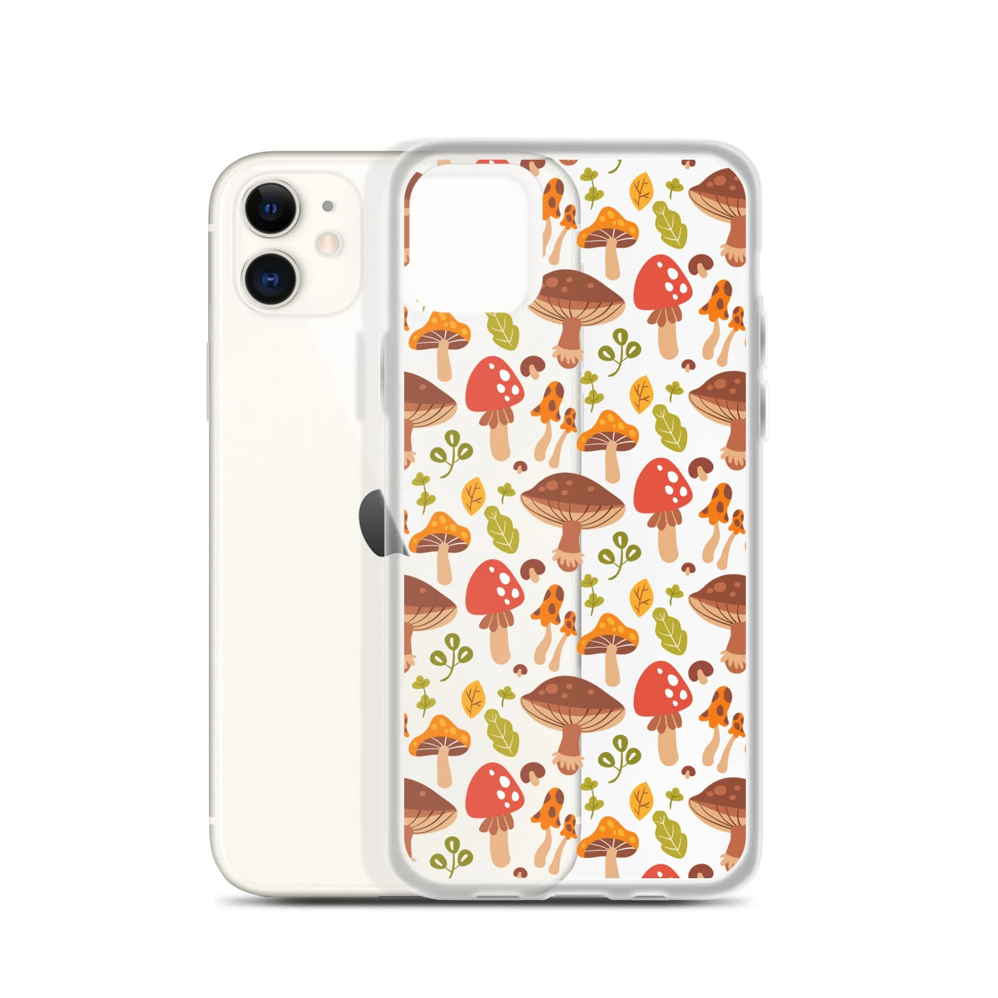 Clear Mushroom iPhone 14 Pro Max Case, Transparent Cute Aesthetic iPhone 13 12 11 Mini SE 2020 XS Max XR X 8 7 Plus Cell Phone Cover