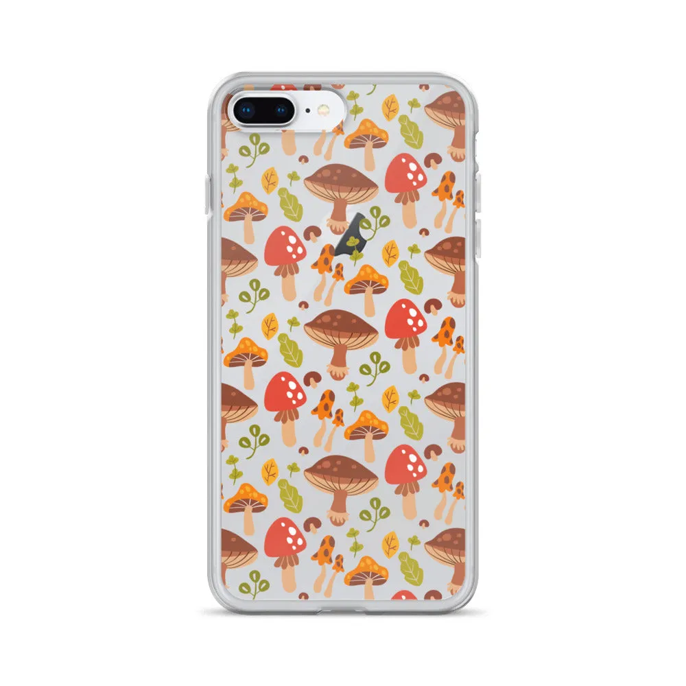 Clear Mushroom iPhone 14 Pro Max Case, Transparent Cute Aesthetic iPhone 13 12 11 Mini SE 2020 XS Max XR X 8 7 Plus Cell Phone Cover