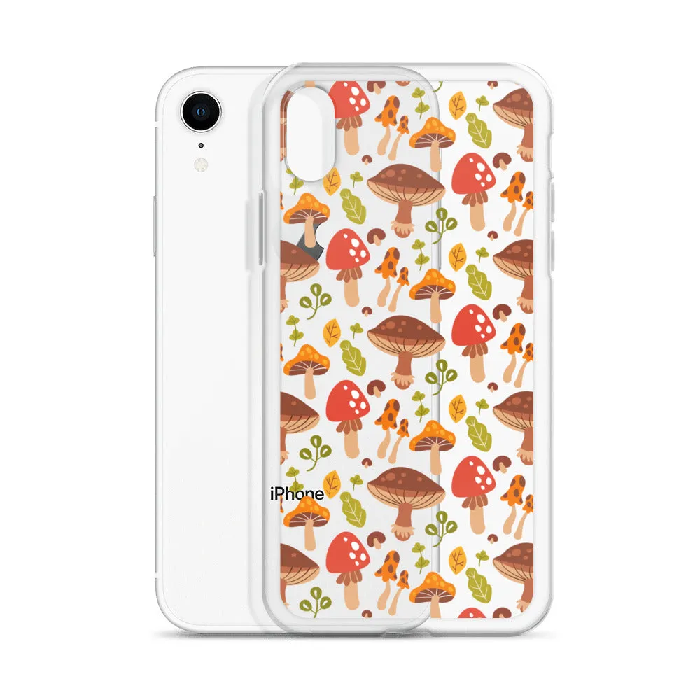 Clear Mushroom iPhone 14 Pro Max Case, Transparent Cute Aesthetic iPhone 13 12 11 Mini SE 2020 XS Max XR X 8 7 Plus Cell Phone Cover