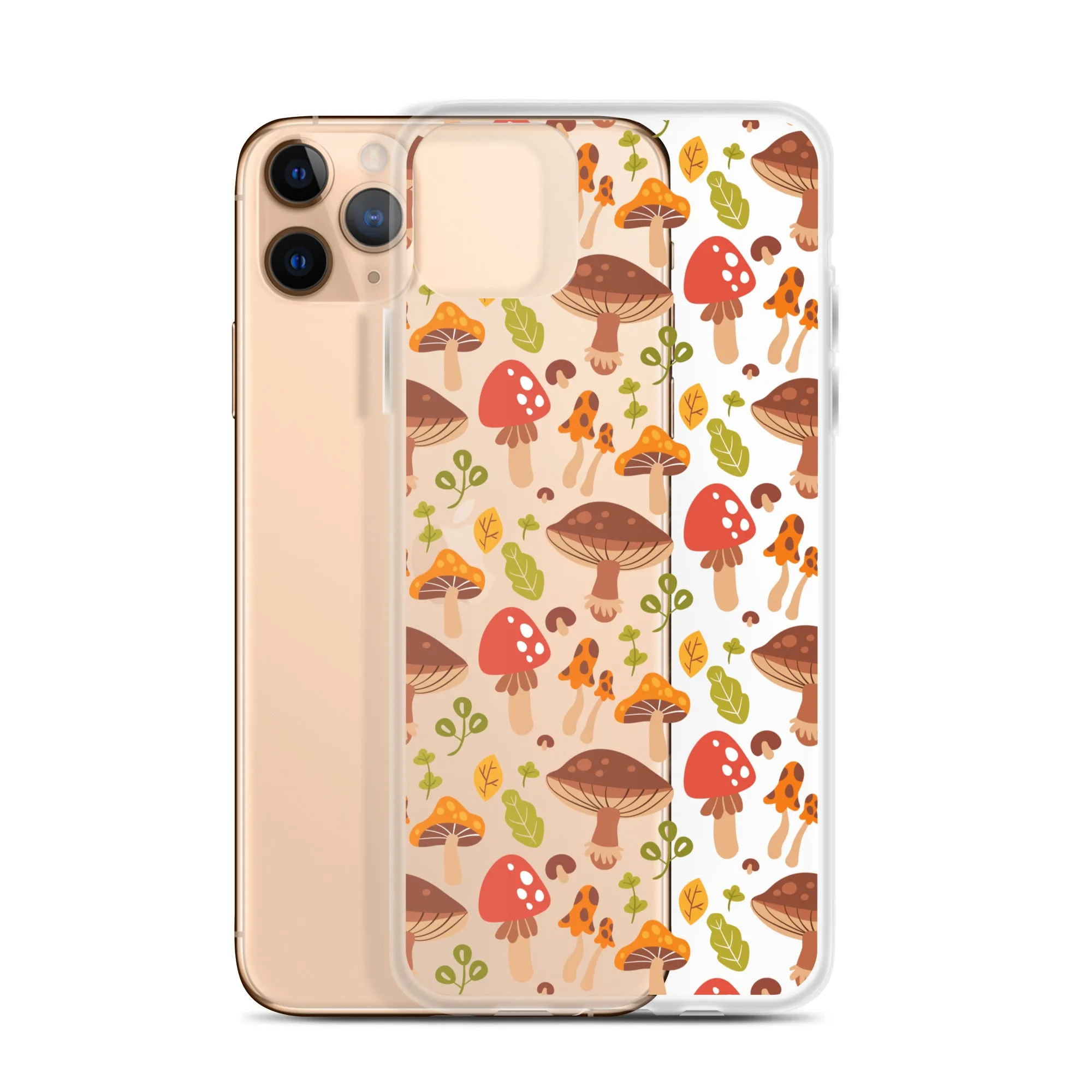 Clear Mushroom iPhone 14 Pro Max Case, Transparent Cute Aesthetic iPhone 13 12 11 Mini SE 2020 XS Max XR X 8 7 Plus Cell Phone Cover