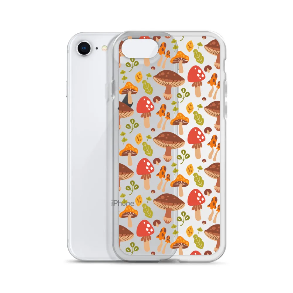 Clear Mushroom iPhone 14 Pro Max Case, Transparent Cute Aesthetic iPhone 13 12 11 Mini SE 2020 XS Max XR X 8 7 Plus Cell Phone Cover