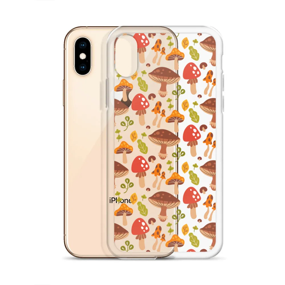 Clear Mushroom iPhone 14 Pro Max Case, Transparent Cute Aesthetic iPhone 13 12 11 Mini SE 2020 XS Max XR X 8 7 Plus Cell Phone Cover