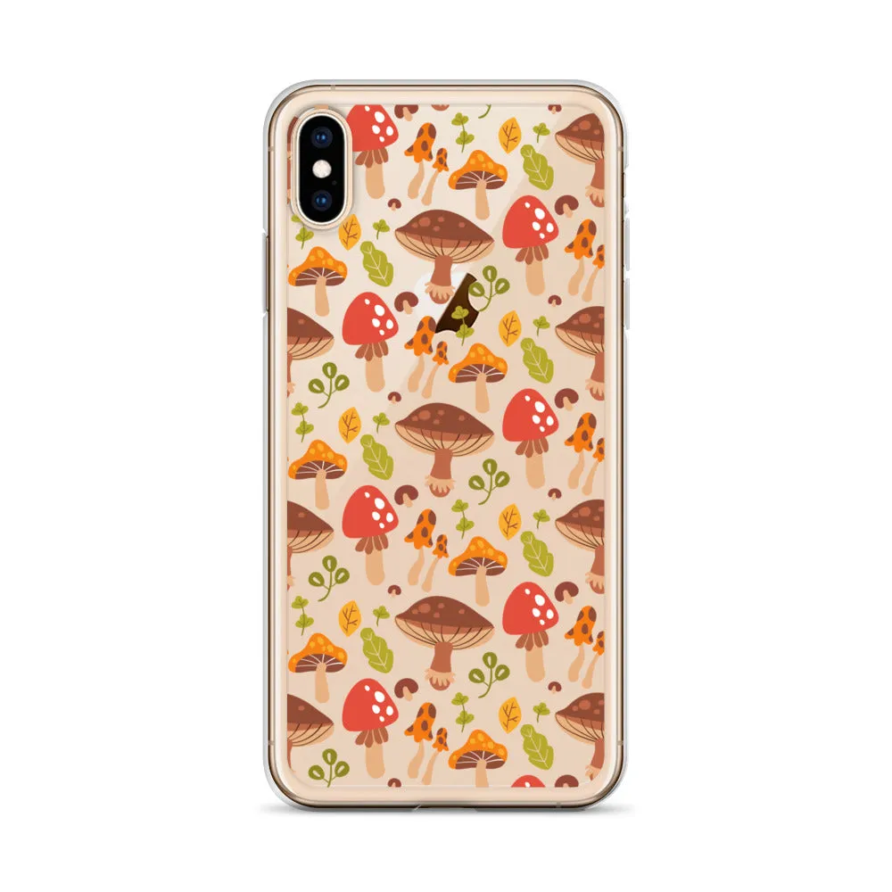 Clear Mushroom iPhone 14 Pro Max Case, Transparent Cute Aesthetic iPhone 13 12 11 Mini SE 2020 XS Max XR X 8 7 Plus Cell Phone Cover