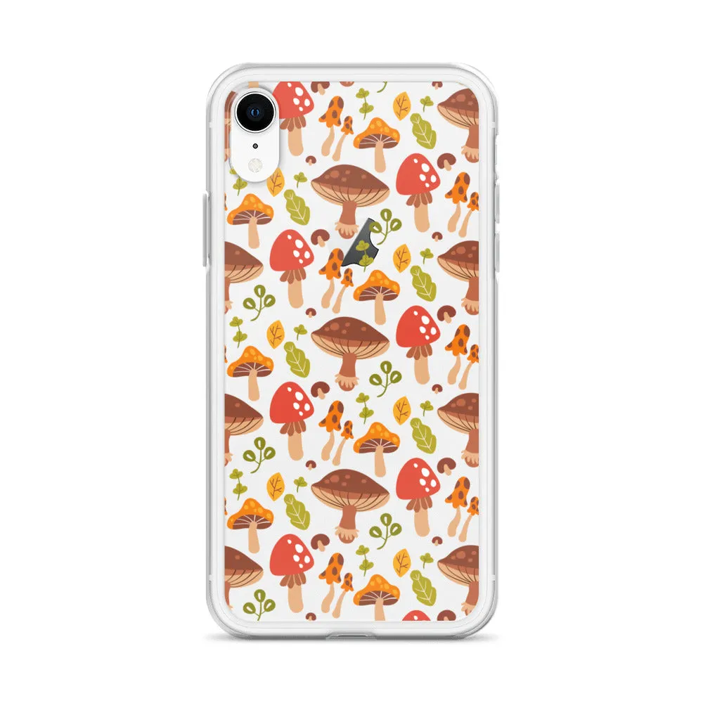 Clear Mushroom iPhone 14 Pro Max Case, Transparent Cute Aesthetic iPhone 13 12 11 Mini SE 2020 XS Max XR X 8 7 Plus Cell Phone Cover