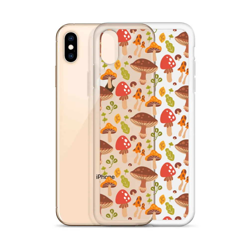 Clear Mushroom iPhone 14 Pro Max Case, Transparent Cute Aesthetic iPhone 13 12 11 Mini SE 2020 XS Max XR X 8 7 Plus Cell Phone Cover