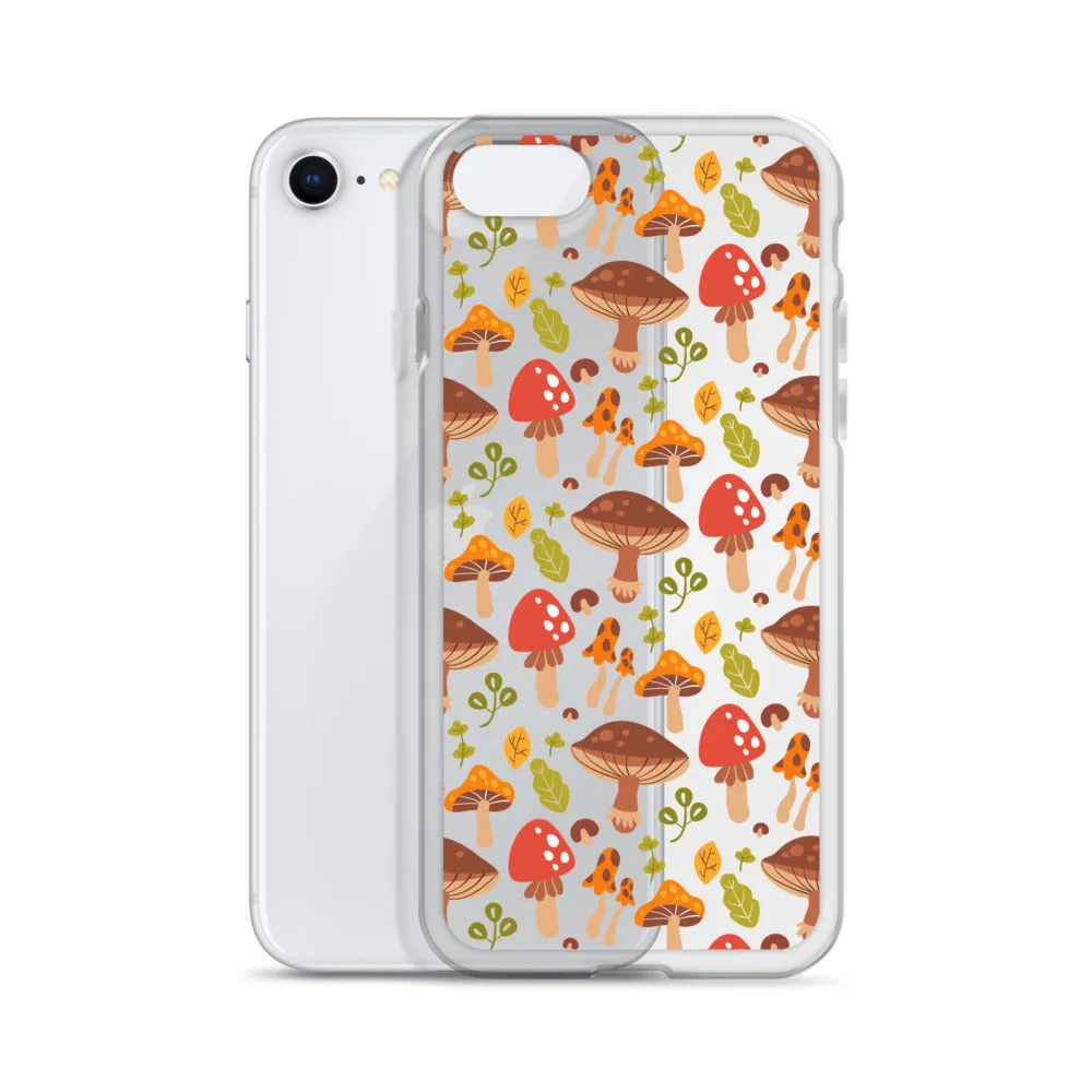 Clear Mushroom iPhone 14 Pro Max Case, Transparent Cute Aesthetic iPhone 13 12 11 Mini SE 2020 XS Max XR X 8 7 Plus Cell Phone Cover