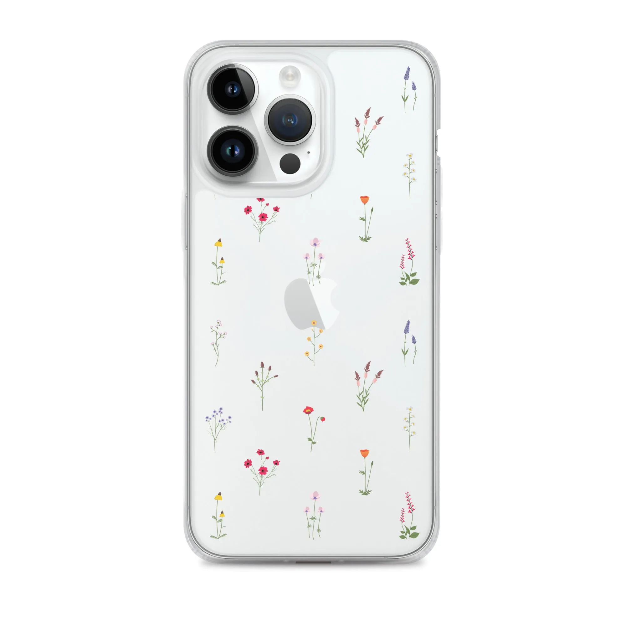 Clear Wildflowers Iphone 14 13 12 Pro Max Case, Transparent Cute Nature Flower Floral Print iPhone 11 Mini SE 2020 XS XR X 7 Plus 8 Cover