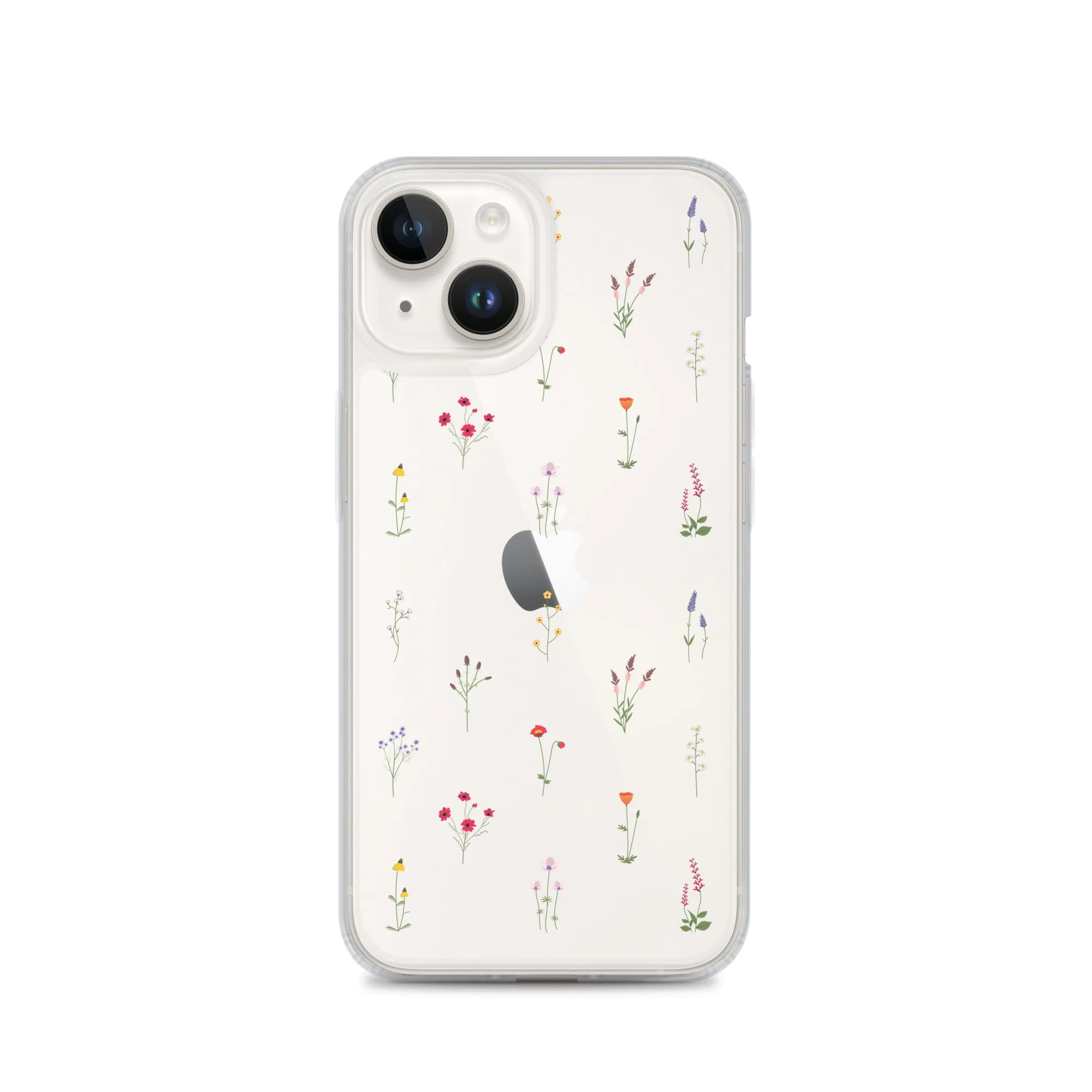 Clear Wildflowers Iphone 14 13 12 Pro Max Case, Transparent Cute Nature Flower Floral Print iPhone 11 Mini SE 2020 XS XR X 7 Plus 8 Cover