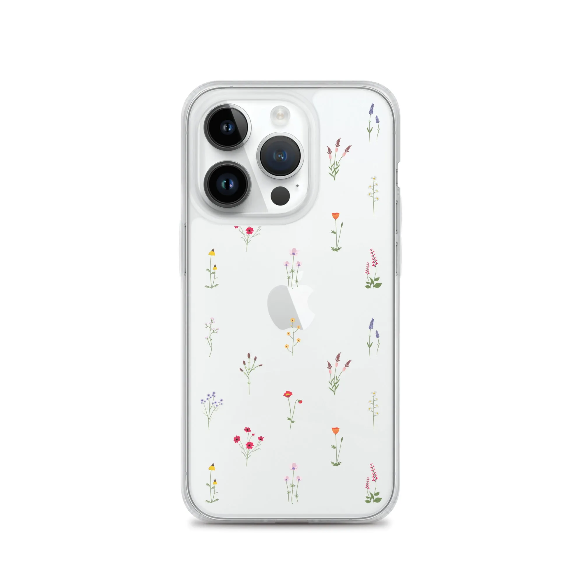 Clear Wildflowers Iphone 14 13 12 Pro Max Case, Transparent Cute Nature Flower Floral Print iPhone 11 Mini SE 2020 XS XR X 7 Plus 8 Cover