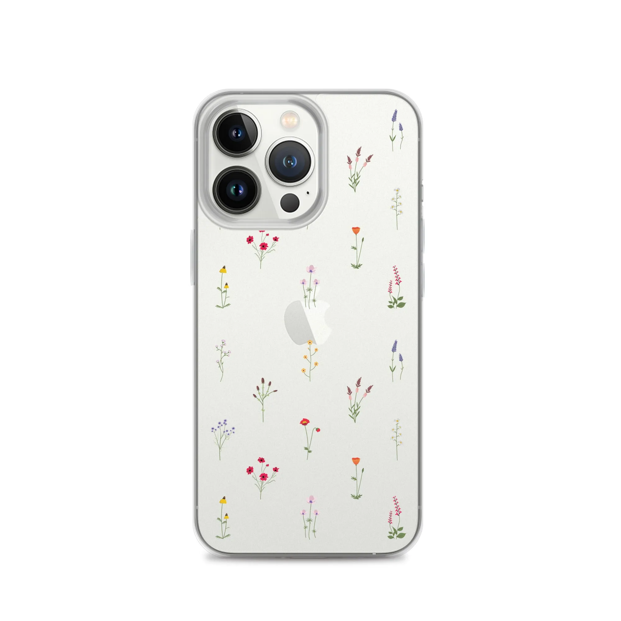 Clear Wildflowers Iphone 14 13 12 Pro Max Case, Transparent Cute Nature Flower Floral Print iPhone 11 Mini SE 2020 XS XR X 7 Plus 8 Cover