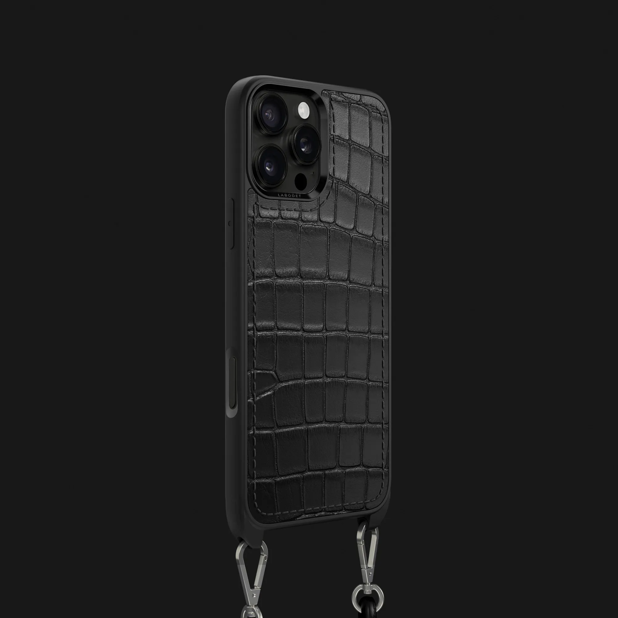 Crossbody Sport Case Edition Black For iPhone 16 Pro In Alligator