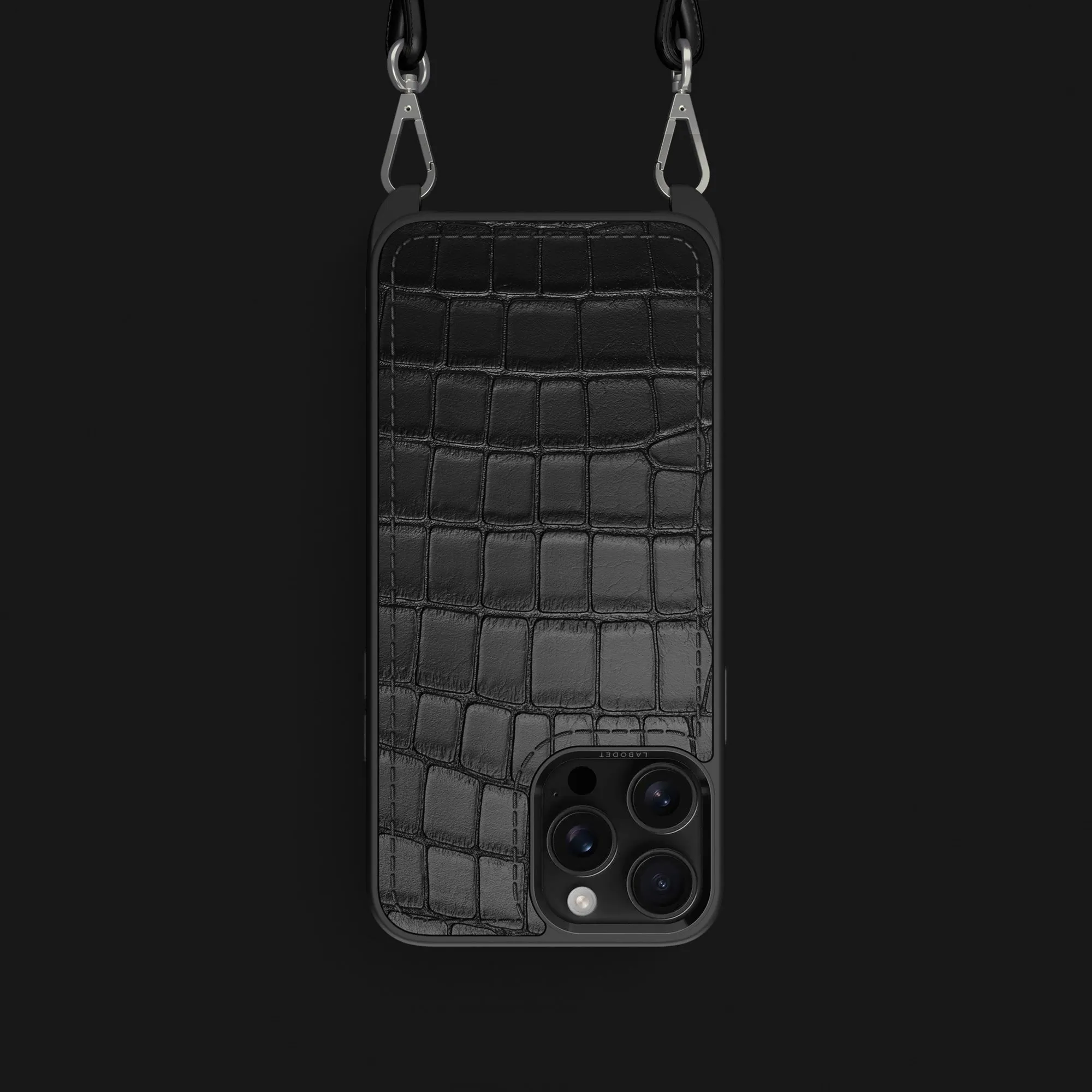 Crossbody Sport Case Edition Black For iPhone 16 Pro In Alligator