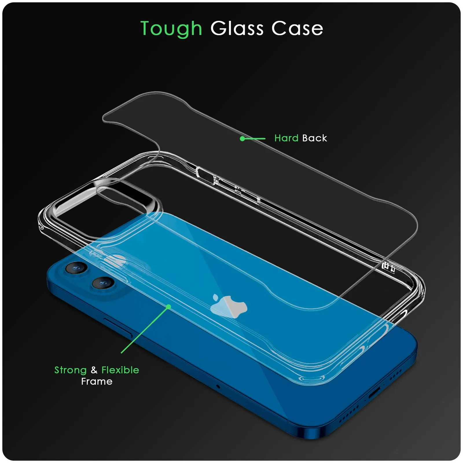 Crystal Clear Case for iPhone 12 Pro Max, Shockproof Protective Phone Cover