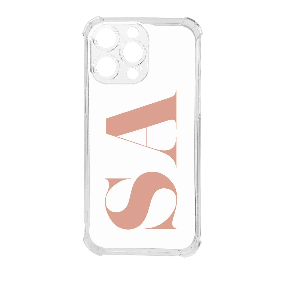 Custom IPhone 13 Pro Back Cover with Camera Protection Transparent Cases with Initial