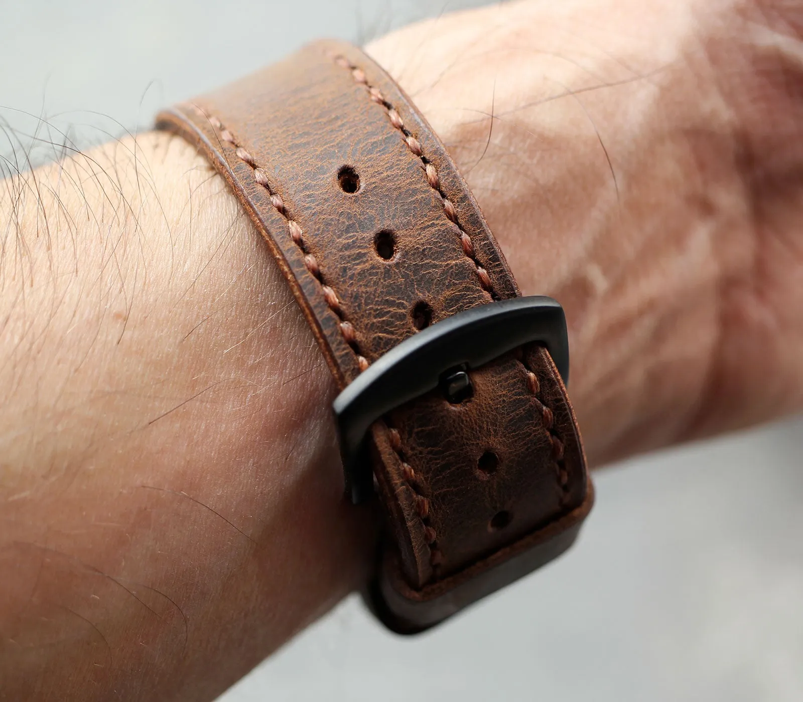 Custom Made Apple Watch Strap - Antique Brown