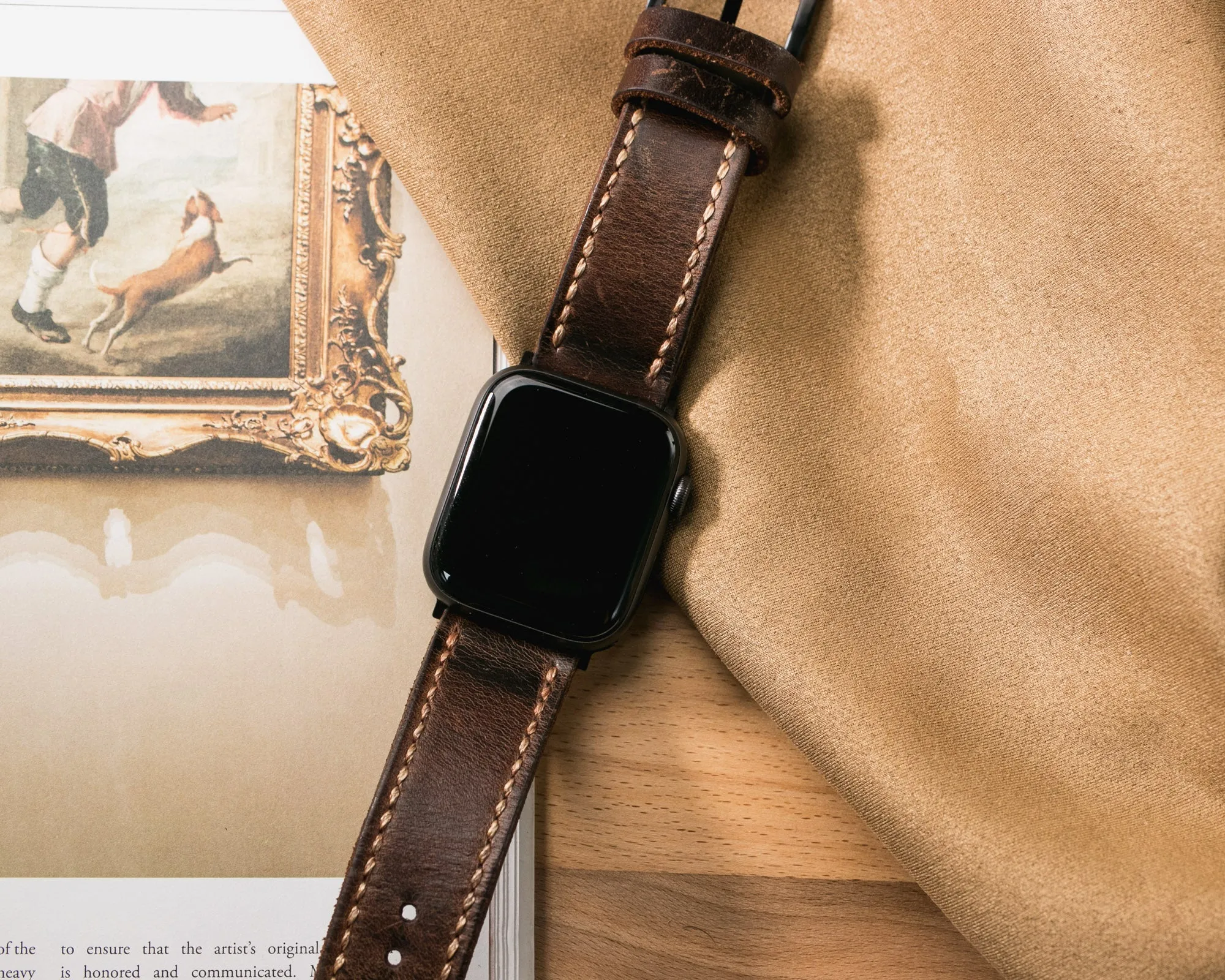 Custom Made Apple Watch Strap - Antique Brown