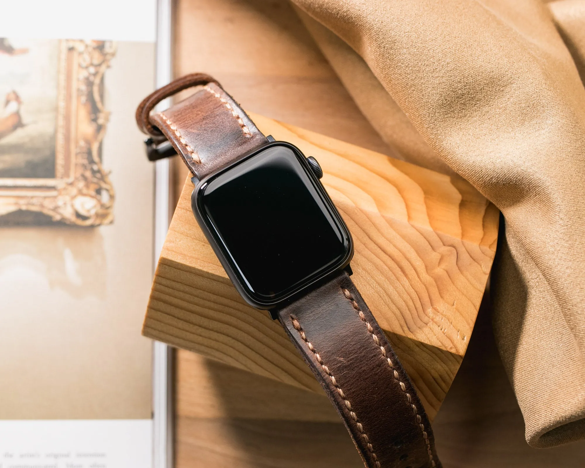 Custom Made Apple Watch Strap - Antique Brown