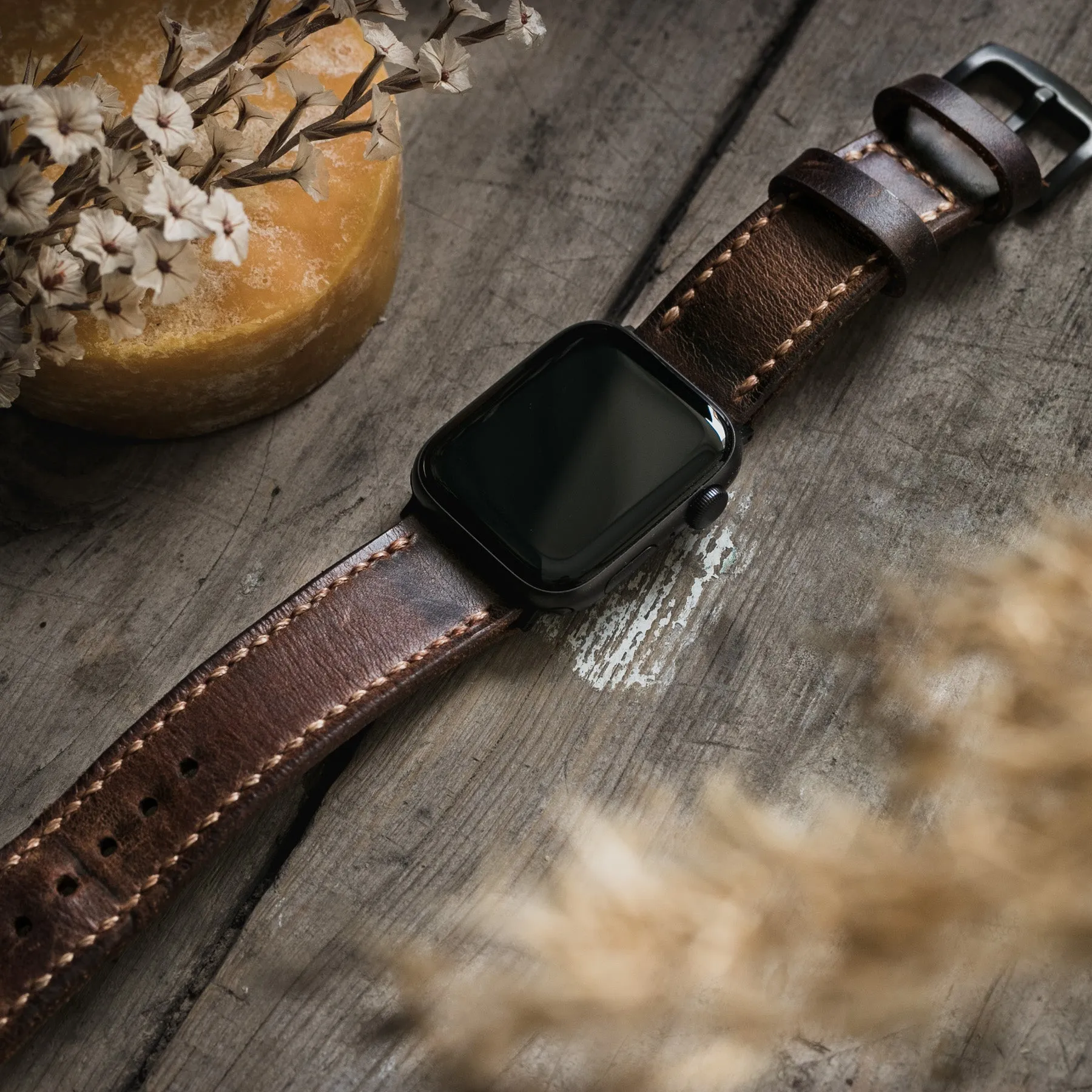 Custom Made Apple Watch Strap - Antique Brown