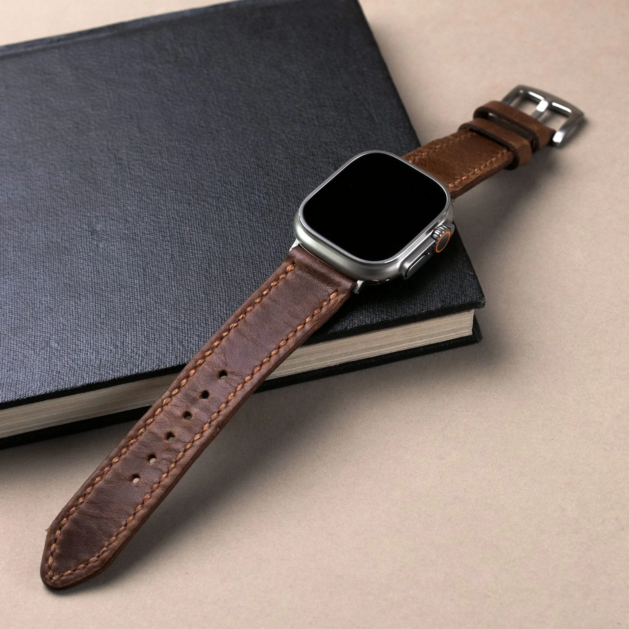 Custom Made Apple Watch Strap - Antique Brown