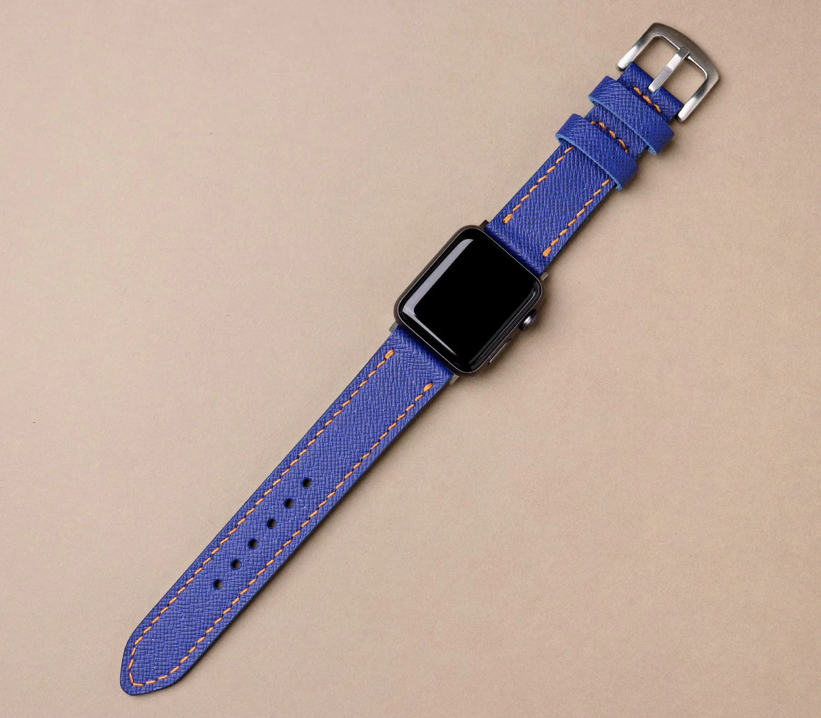 Custom Made Apple Watch Strap - Saxe Blue Saffiano