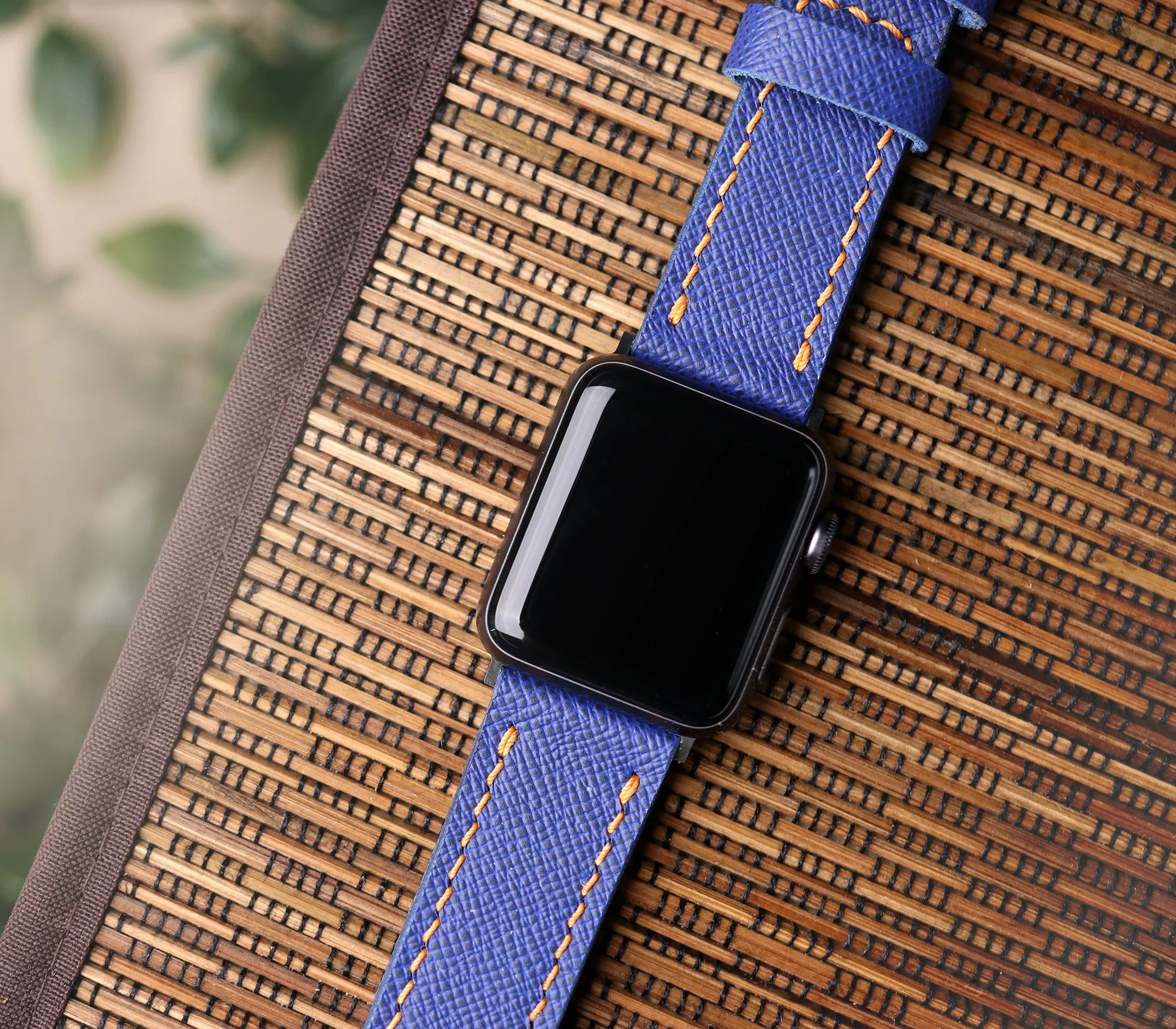 Custom Made Apple Watch Strap - Saxe Blue Saffiano