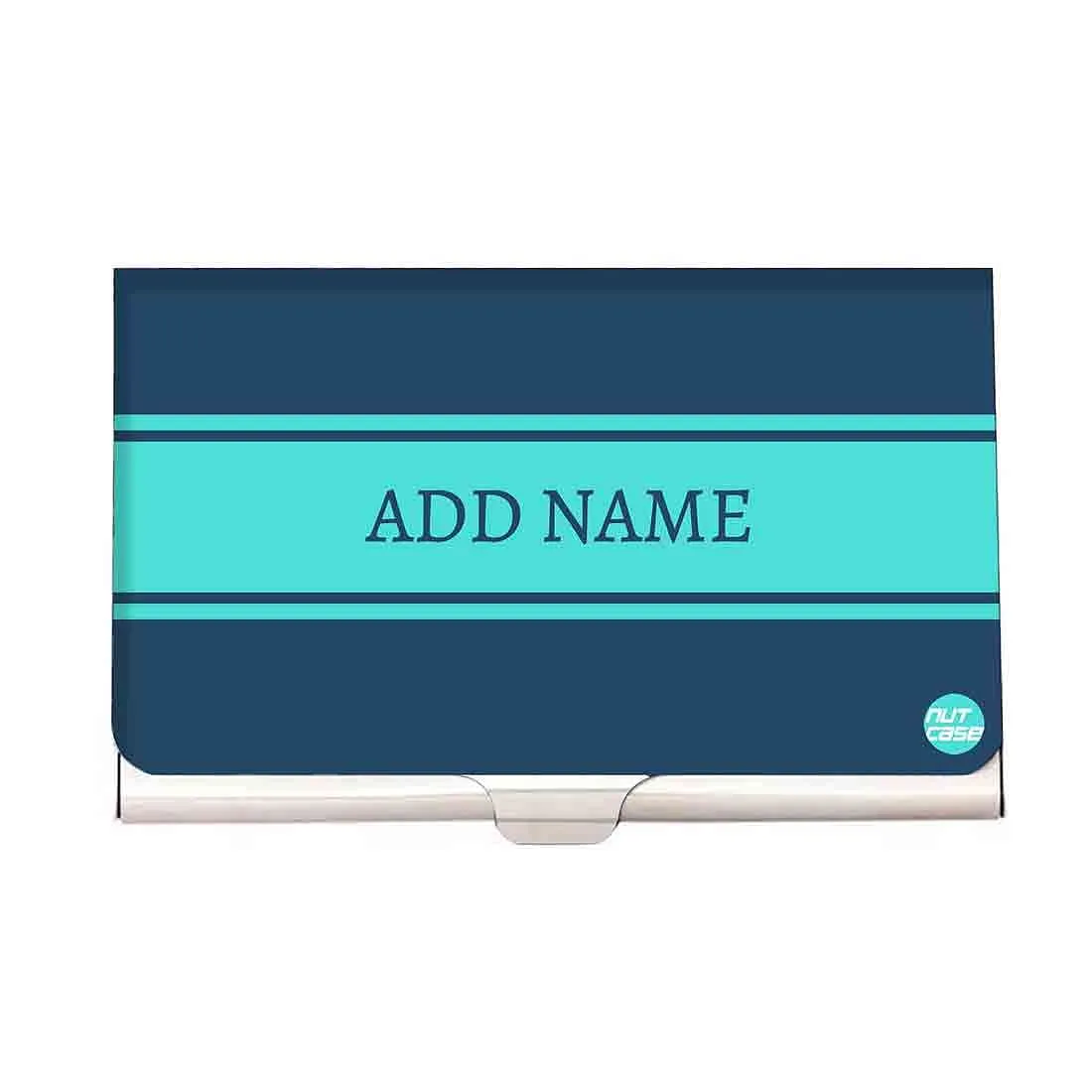 Custom Visiting Card Holder Case - Blue Strips