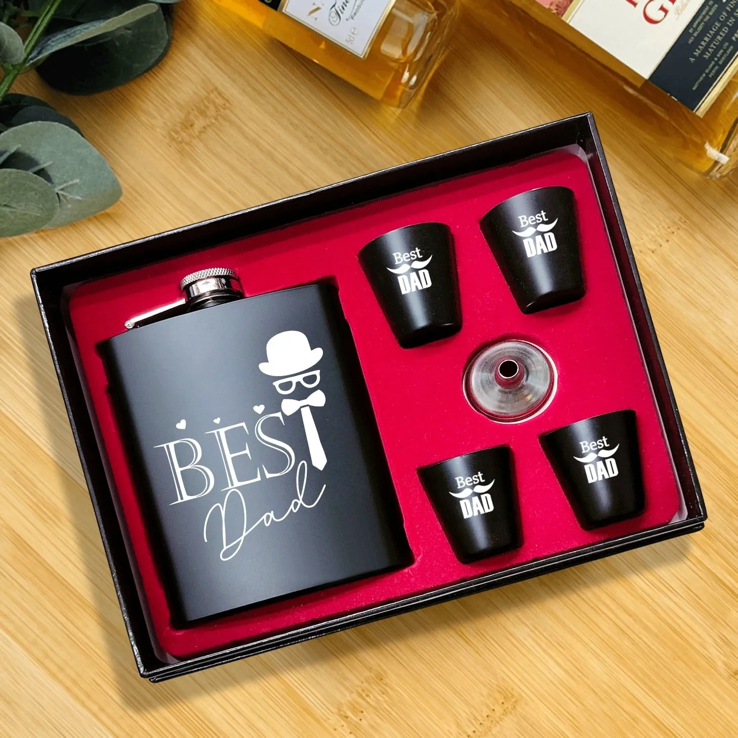 Customised Hip Flask Set With Shot Glasses