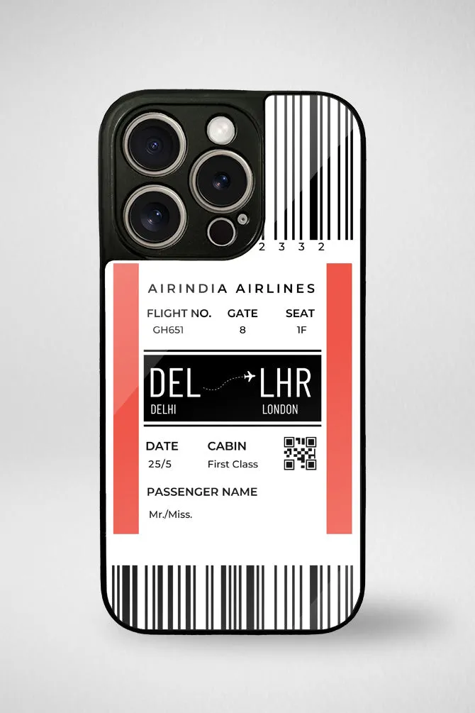 Customize Your Boarding Pass Ticket Customized Glass Mobile Case - iPhone, Samsung & OnePlus