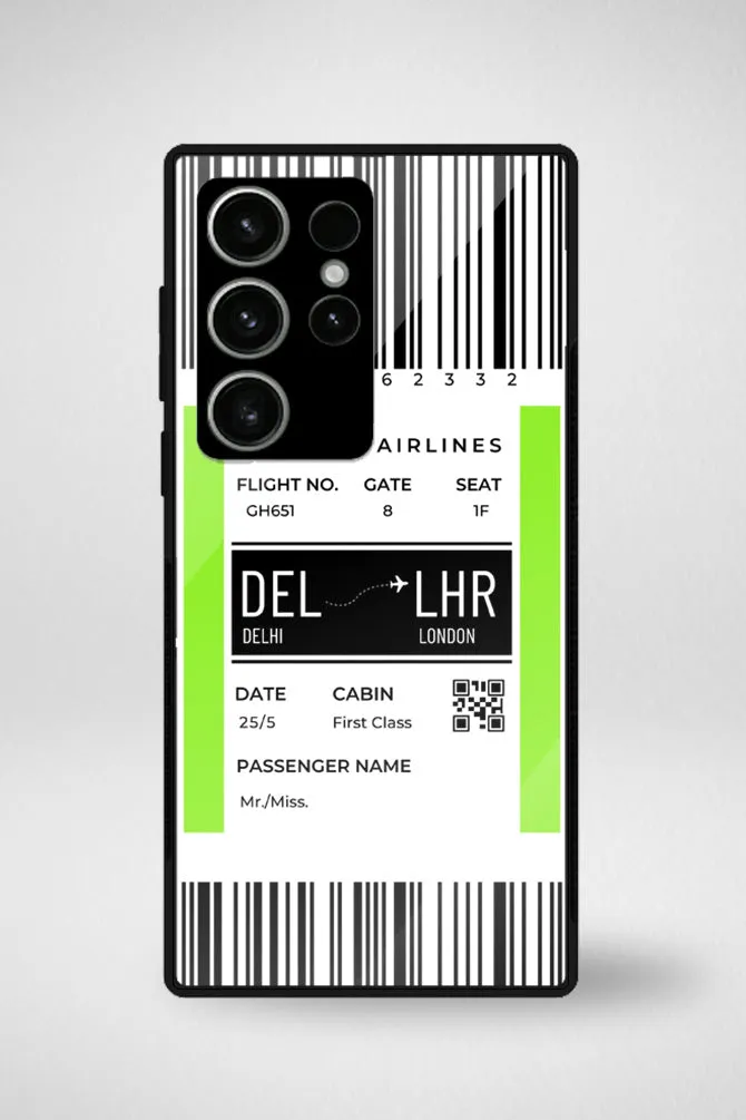 Customize Your Boarding Pass Ticket Customized Glass Mobile Case - iPhone, Samsung & OnePlus