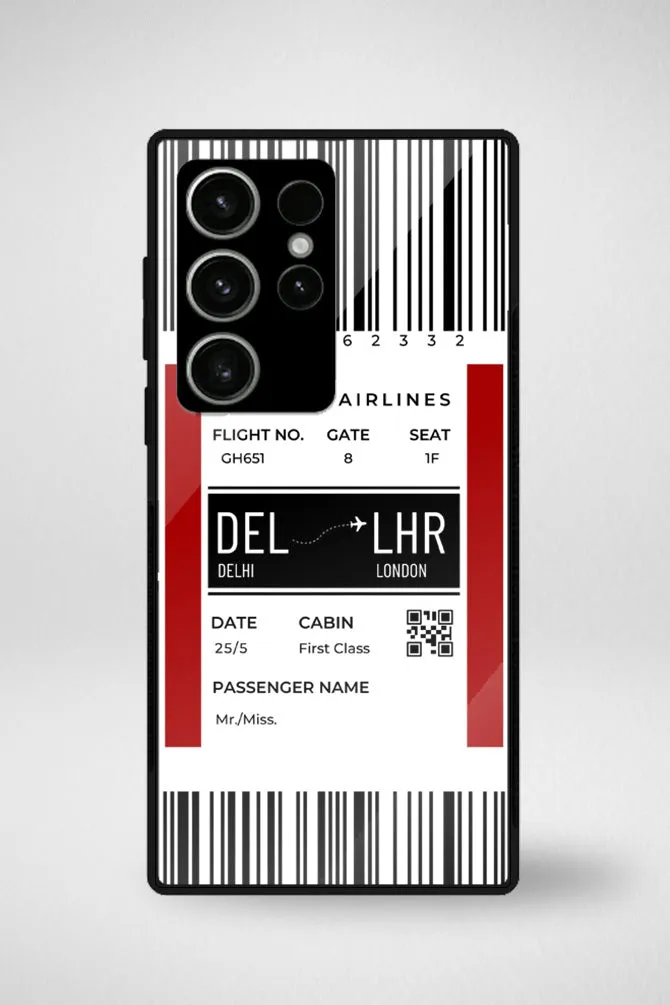 Customize Your Boarding Pass Ticket Customized Glass Mobile Case - iPhone, Samsung & OnePlus