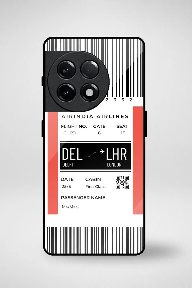 Customize Your Boarding Pass Ticket Customized Glass Mobile Case - iPhone, Samsung & OnePlus