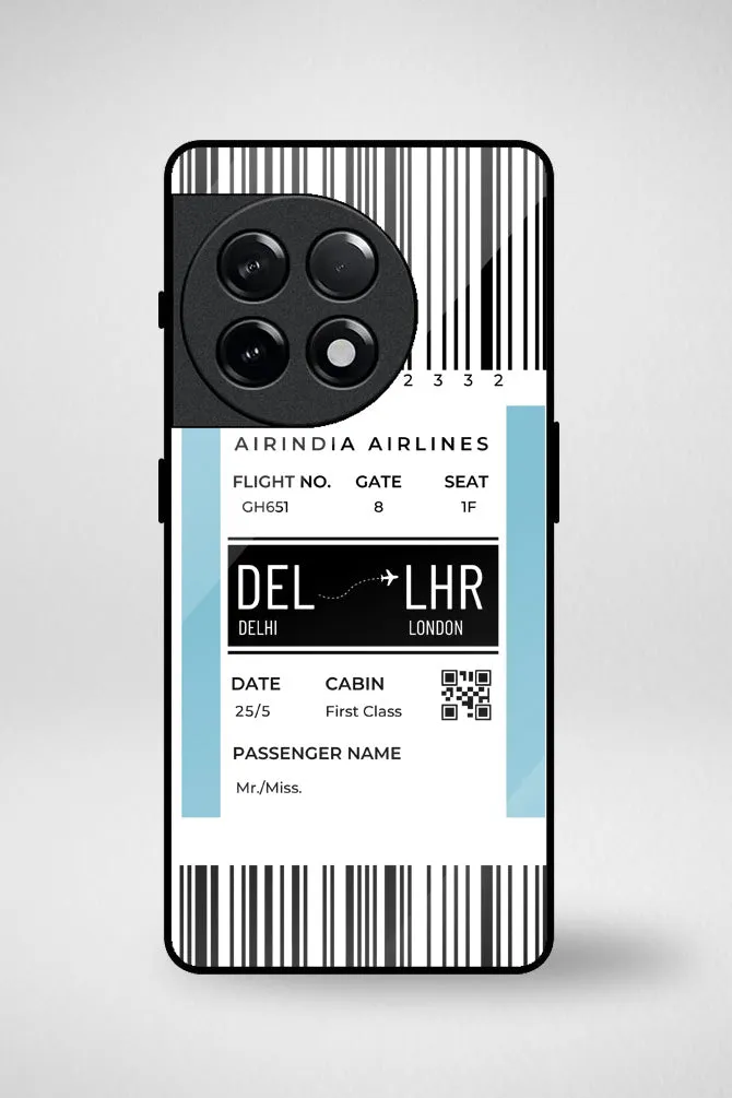 Customize Your Boarding Pass Ticket Customized Glass Mobile Case - iPhone, Samsung & OnePlus