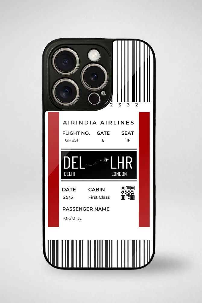 Customize Your Boarding Pass Ticket Customized Glass Mobile Case - iPhone, Samsung & OnePlus