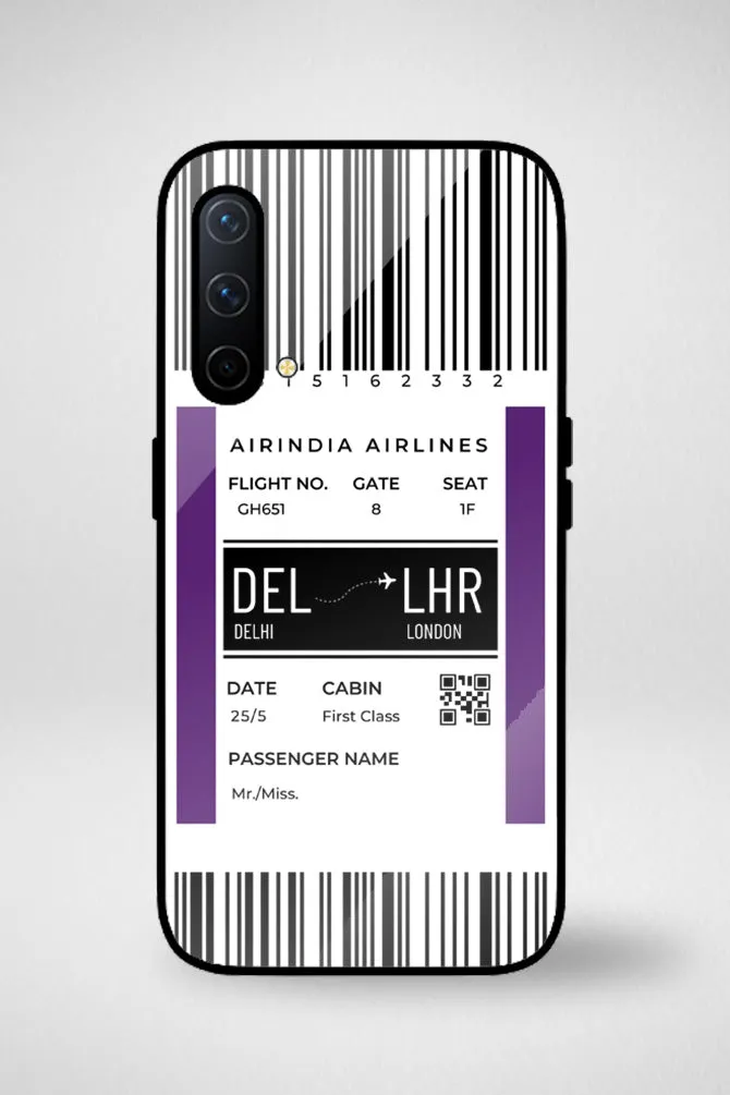 Customize Your Boarding Pass Ticket Customized Glass Mobile Case - iPhone, Samsung & OnePlus