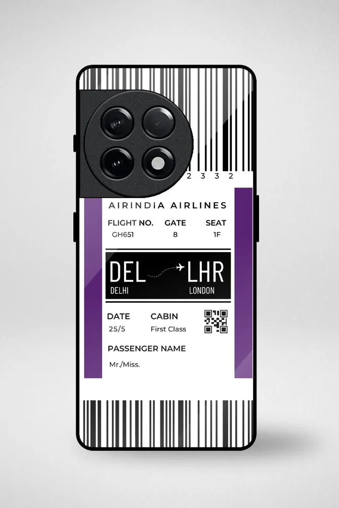 Customize Your Boarding Pass Ticket Customized Glass Mobile Case - iPhone, Samsung & OnePlus