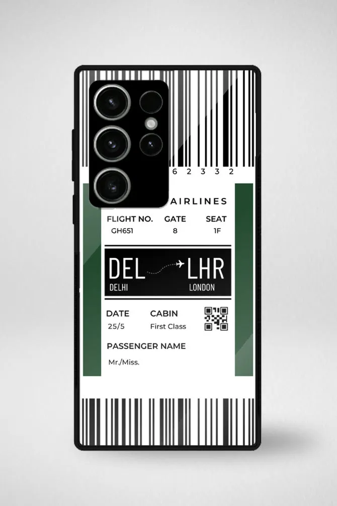 Customize Your Boarding Pass Ticket Customized Glass Mobile Case - iPhone, Samsung & OnePlus