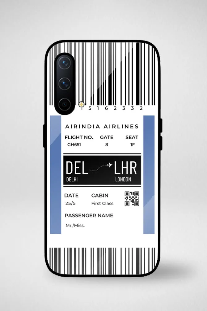 Customize Your Boarding Pass Ticket Customized Glass Mobile Case - iPhone, Samsung & OnePlus