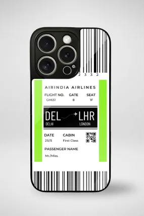 Customize Your Boarding Pass Ticket Customized Glass Mobile Case - iPhone, Samsung & OnePlus