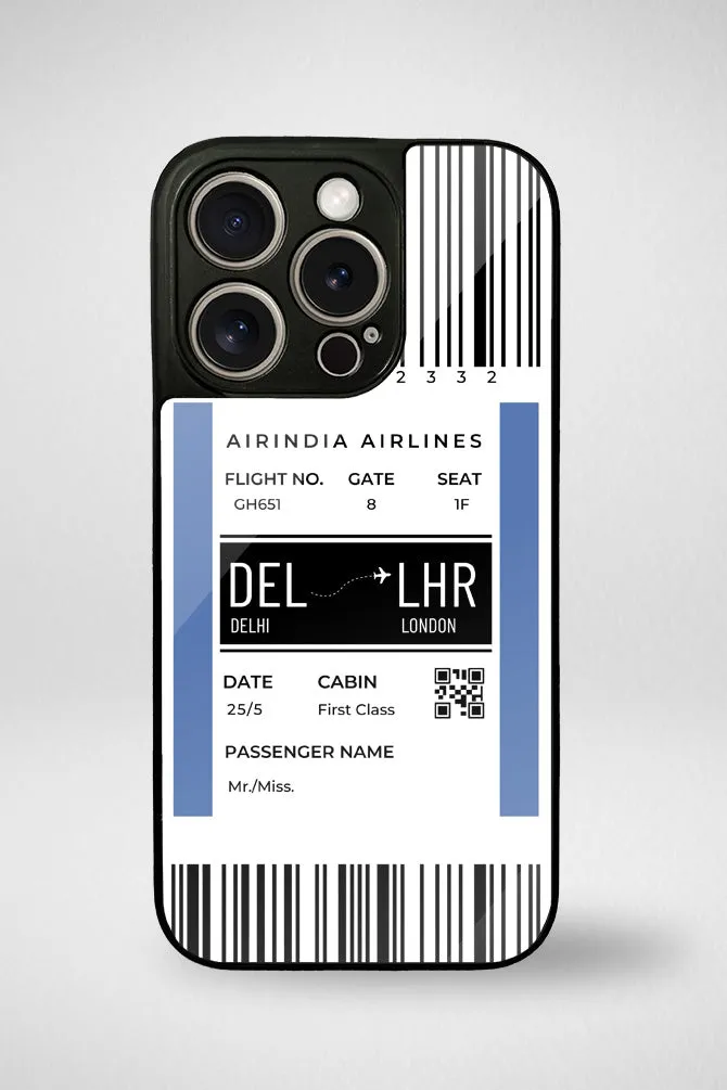 Customize Your Boarding Pass Ticket Customized Glass Mobile Case - iPhone, Samsung & OnePlus