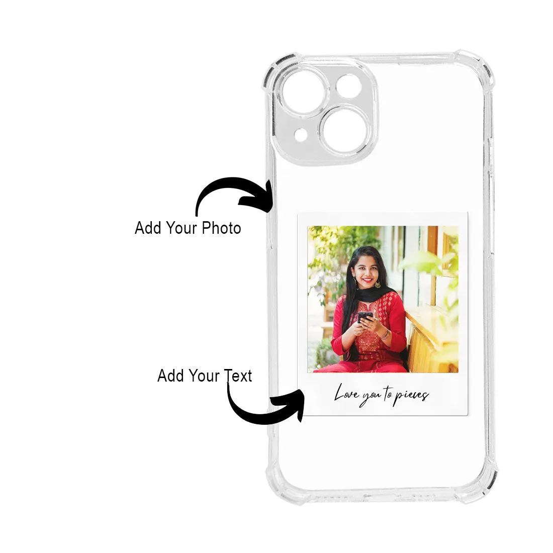 Customized IPhone 15 Back Cover with Camera Protection - Clear Case with Photo TPU Flexible Cover